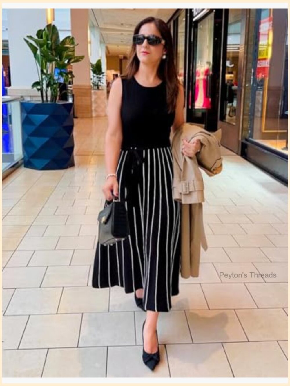 Sleeveless Crewneck Ribbed Knit Tie Waist Maxi Dress with Belt - Picture 6 of 7